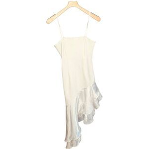 Elliatt Ivory Asymmetrical Hem Starlet Midi Gown Dress